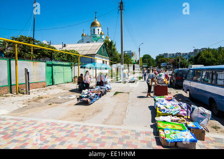 Il mercato locale di Tiraspol, capitale della Repubblica della Transnistria, Moldavia, Europa Foto Stock