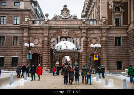 Il vecchio quartiere di Gamla Stan a Stoccolma, in Svezia, in Scandinavia, Europa Foto Stock