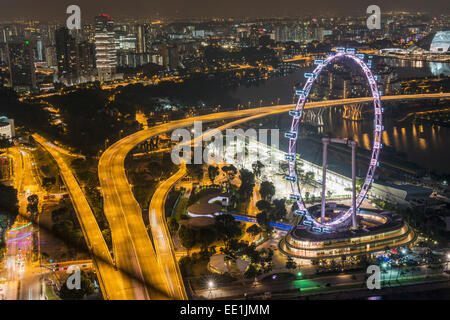 Il flyer di notte, Singapore, Sud-est asiatico, in Asia Foto Stock