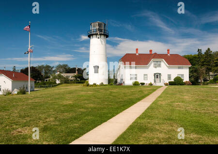 Chatham Faro di Cape Cod, Massachusetts, New England, Stati Uniti d'America, America del Nord Foto Stock