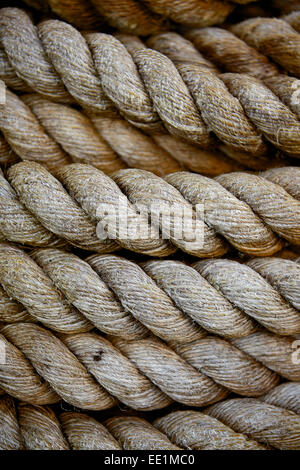 Close up della nave corde sulla SS Gran Bretagna, Bristol, Inghilterra, Regno Unito, Europa Foto Stock
