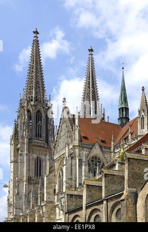 Ratisbona, Dom San Pietro, Domschatzmuseum, Unesco Welterbe, St Peters cattedrale, Bayerische Eisenstrasse, Strasse der Kaiser Foto Stock