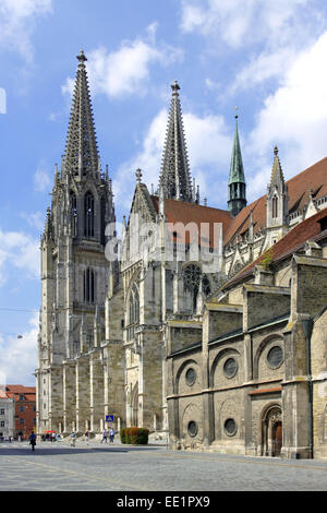 Ratisbona, Dom San Pietro, Domschatzmuseum, Unesco Welterbe, St Peters cattedrale, Bayerische Eisenstrasse, Strasse der Kaiser Foto Stock