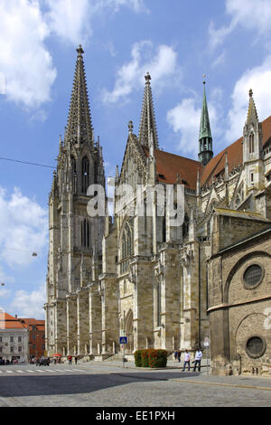 Ratisbona, Dom San Pietro, Domschatzmuseum, Unesco Welterbe, St Peters cattedrale, Bayerische Eisenstrasse, Strasse der Kaiser Foto Stock