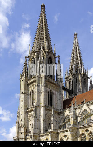 Ratisbona, Dom San Pietro, Domschatzmuseum, Unesco Welterbe, St Peters cattedrale, Bayerische Eisenstrasse, Strasse der Kaiser Foto Stock