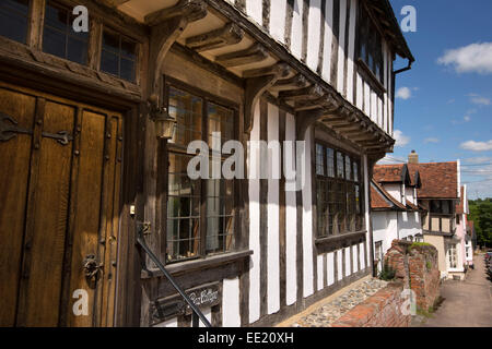 Regno Unito Inghilterra, Suffolk, Lavenham, Prentice Street, Box Cottage, legname medievale incorniciata house Foto Stock