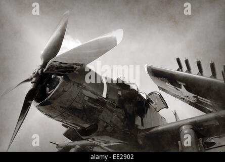 La Seconda Guerra Mondiale la Marina era da combattimento aereo con ali ripiegate Foto Stock