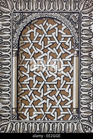 Geometrica complessa di elementi di design che si trovano tipicamente in architettura araba. Foto Stock