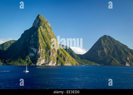 Petite Piton nei pressi di Soufriere, St. Lucia, West Indies Foto Stock