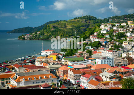 Vista su Saint Georges, Grenada, West Indies Foto Stock