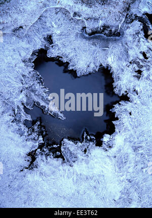 Ghiaccio, l'inverno. Lago ghiacciato. Foto Stock