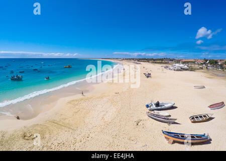 Vista aerea della spiaggia di Santa Maria in Sal Capo Verde - Cabo Verde Foto Stock