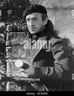David Niven, sul set del film "i cannoni di Navarone', 1961 Foto Stock