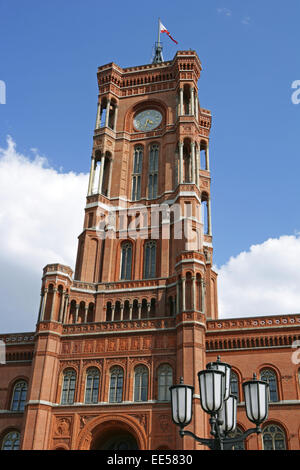 Deutschland, Berlino, Europa, Hauptstadt, Stadt, Sehenswuerdigkeit, das rote Rathaus, Architektur, Bauwerk, Bundeshauptstadt, Fer Foto Stock