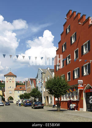 Deutschland, Bayern, Kehlheim, Niederbayern, Gebaeude, Innenstadt, Altmuehltor Foto Stock