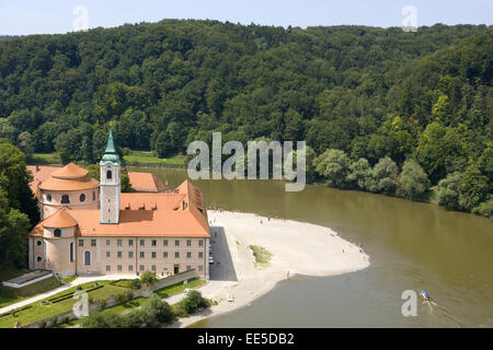 Deutschland, Niederbayern, Donau, Kloster Weltenburg, nahe Kehlheim, Donaudurchbruch, Spaetbarock, Fluss, Sehenswuerdigkeit Foto Stock