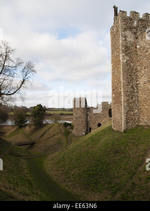 Il castello di Framlingham, Suffolk Foto Stock