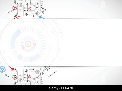 Abstract sfondo tecnologico con vari elementi tecnologici Illustrazione Vettoriale