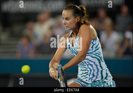 Sydney, Australia. Xiv gen, 2015. Apia Tennis International. Jarmila Gajdosova (AUS) in azione contro Petra KVITOVA (CZE) © Azione Sport Plus/Alamy Live News Credit: Azione Plus immagini di sport/Alamy Live News Foto Stock