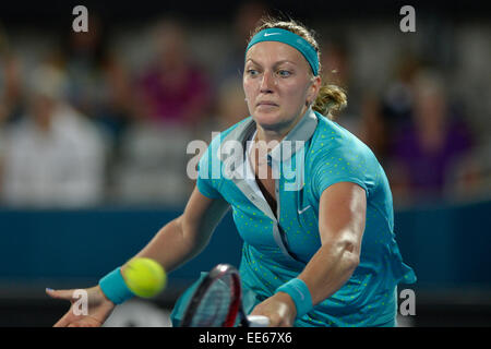 Sydney, Australia. Xiv gen, 2015. Apia Tennis International. Petra KVITOVA (CZE)in azione contro Jarmila Gajdosova (AUS) © Azione Sport Plus/Alamy Live News Credit: Azione Plus immagini di sport/Alamy Live News Foto Stock