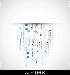 Abstract sfondo tecnologico con vari elementi tecnologici Illustrazione Vettoriale