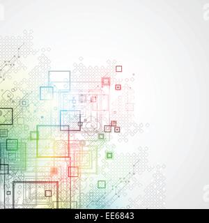 Abstract sfondo tecnologico con vari elementi tecnologici Illustrazione Vettoriale