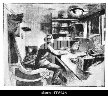 La Fram ufficio del lavoro di studio room Fridtjof Nansen nave esploratore norvegese scienziato umanitario diplomat Premio Nobel per la pace Foto Stock