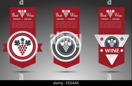 Set di etichette di vino. Vettore Illustrazione Vettoriale