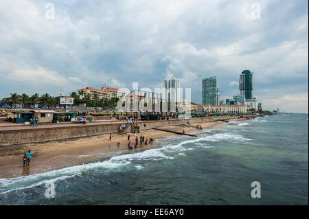 Il Galle Face Green nel centro di Colombo, Sri Lanka. Foto Stock