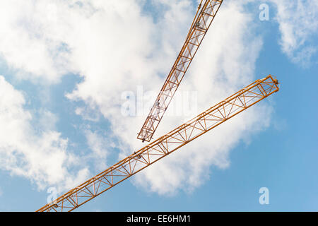 Costruzione di gru in cantiere a Stoccolma, Svezia Foto Stock