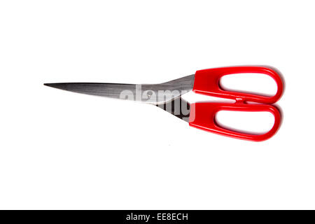 Forbice sono azionate a mano gli strumenti di taglio. Le forbici sono utilizzate per il taglio di vari materiali sottili. Scopo è isolato su whit Foto Stock