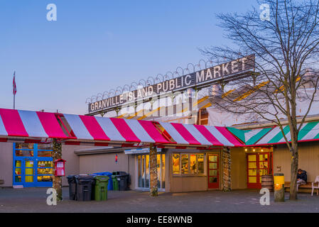 Granville Island il Mercato Pubblico, Vancouver, British Columbia, Canada, Foto Stock