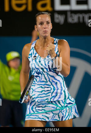 Sydney, Australia. Xiv gen, 2015. Jarmila Gajdosova dall Australia reagisce con un pugno di pompa energia durante il suo quarto partita finale, all'apia International Sydney. Credito: Tony Bowler/thats my pic/Alamy Live News Foto Stock