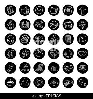 Disegnato a mano i pulsanti di business set. Foto Stock