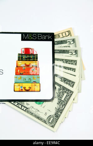 M&S Bank busta e Dollari USA. Foto Stock