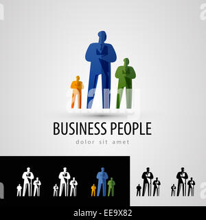 Vettore di business logo design modello. persone o icona del personale. Foto Stock