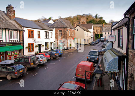 Dulverton e Exmoor comprendente un gruppo di Exmoor pony, Devonshire, REGNO UNITO Foto Stock