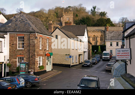 Dulverton e Exmoor comprendente un gruppo di Exmoor pony, Devonshire, REGNO UNITO Foto Stock