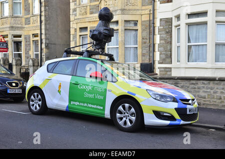 Google Street car visto parcheggiato fino a Bristol. Robert Timoney/AlamyLiveNews. Foto Stock