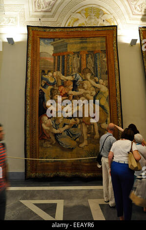 Arazzi dipinti nel Museo del Vaticano, Italia Foto Stock