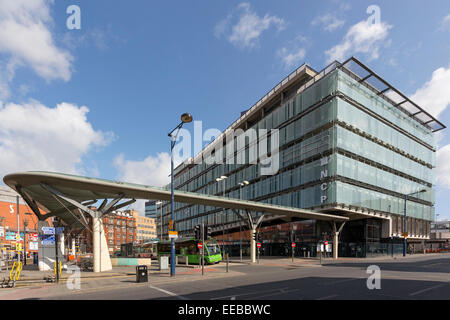 Inghilterra, Manchester, terminal degli autobus di Shudehill Foto Stock