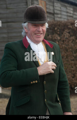 Hill Top Farm, Oakham, Rutland, UK. Il 15 gennaio, 2015. Master, Philip Garlick raffigurato all Hill Top Farm, Oakham, Rutland, in Inghilterra, dove il soddisfare del Pipewell brachetti era detenuto. Credito: Jim Harrison/Alamy Live News Foto Stock