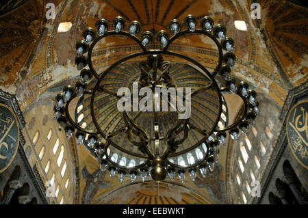 Dettaglio interni di Hagia Sophia mosque (Museo Ayasofya) in Istanbul, Turchia Foto Stock