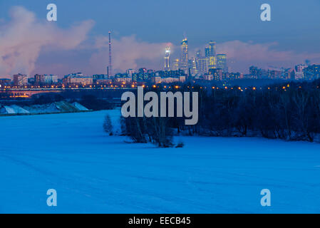 Mosca vista generale da ovest-nord direzione in inverno Foto Stock