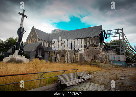 Christchurch Cattedrale anglicana distrutta nel febbraio 2011 terremoto Foto Stock