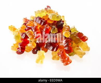 Essen, Nahrung, Suessigkeiten, Ernaehrung, Freisteller, Fruchtgummi, gelatina, Gummibaer, Gummibaeren, Lebensmittel, Nahrungsmit Foto Stock