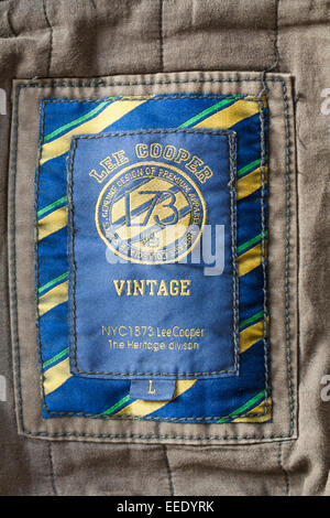 Lee Cooper etichetta vintage in camicia di rivestimento Foto Stock