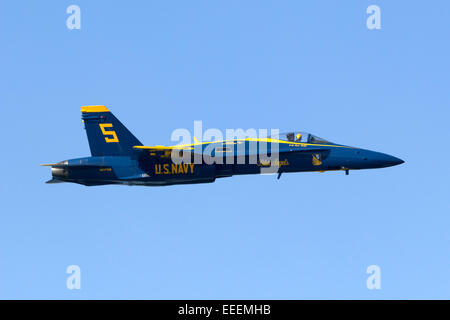 Blue Angels F/A-18 Hornet portano solo aerei in volo. Foto Stock