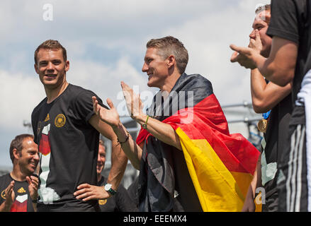 Berlino, Germania, Manuel Neuer e Bastian SCHWEINSTEIGER Foto Stock