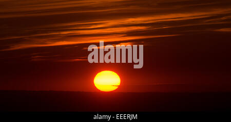 Tramonto sul Eden Valley vicino a Kirkby Stephen, Cumbria. Foto Stock
